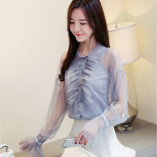 Sequined Ruffled Blouse
