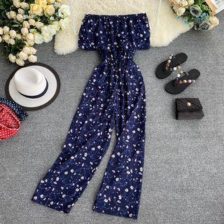Print Off-shoulder Jumpsuit