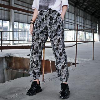 Palm Tree Print Harem Pants