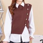 Asymmetrical Button-up Sweater Vest