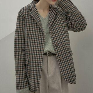 Handmade Checked Woolen Blazer