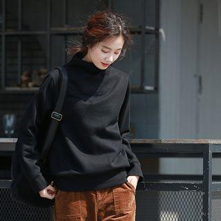Mock Neck Sweatshirt Black - M