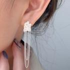 Chained Sterling Silver Dangle Earring Eh1118 - 1 Pair - Silver - One Size