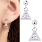 Rhinestone Triangle Dangle Earring With Earring Back - 1 Pair - Earring - As Shown In Figure - One Size