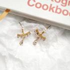 Faux Pearl Rhinestone Swing Earring 1 Pair - Stud Earrings - One Size
