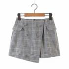 Plaid Asymmetrical Mini Skirt