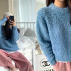 Alpaca Blend Boucl  Sweater Sky Blue - One Size