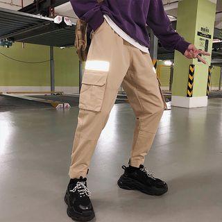 Cropped Tapered Reflective Cargo Pants