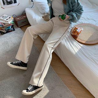 High-waist Striped Straight Leg Pants