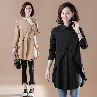Wrap Front Oversized Shirt