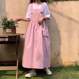 Plain Short-sleeve T-shirt / Shirt / Jumper Midi Dress