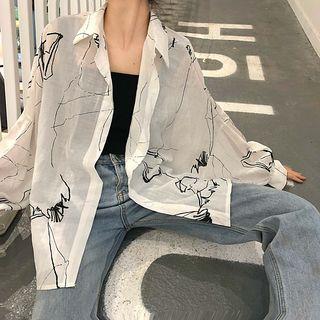Pattern Printed Shirt White - One Size