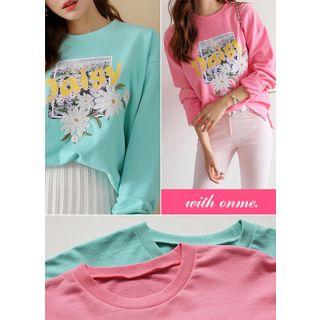 Daisy Printed Sequined Sweatshirt
