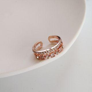 Rhinestone Open Ring 1 Pc - Ring - One Size