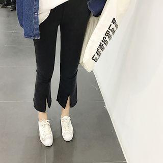 Slit-front Cropped Pants