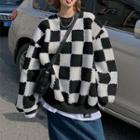 Long-sleeve Checkerboard Sweater