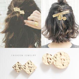 Textured Metal Disc / Square Hair Clip