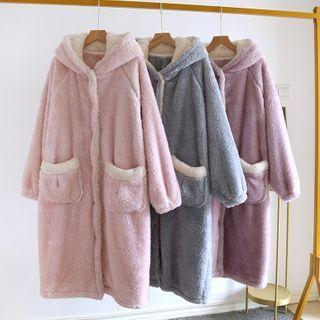 Hooded Coral Fleece Robe