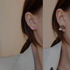 Heart Rhinestone Asymmetrical Alloy Earring E2532 - Gold - One Size