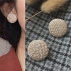 Knit Disc Stud Earring / Clip-on Earring