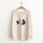 Fish Embroidery Sweater