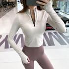 Semi High-neck Zip Yoga Top