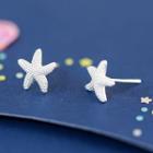 925 Sterling Silver Starfish Stud Earring 1 Pair - Silver - One Size
