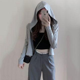 Hooded Zip Jacket Jacket - Gray - One Size