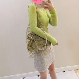 Knitted Mini Straight-fit Skirt