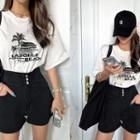 Beach Letter Print T-shirt