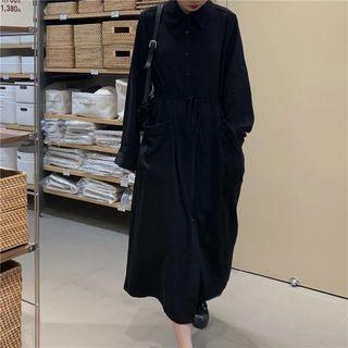 Long Trench Coat Khaki - One Size