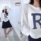 Letter See-through Sweater Ivory - One Size