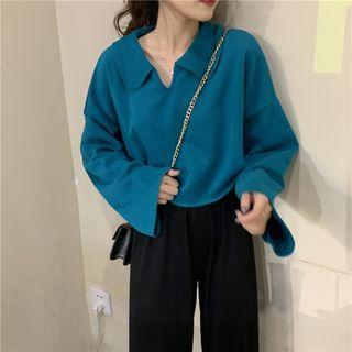 Polo Collar Long Sleeve T-shirt