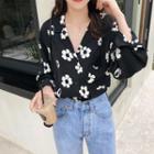 Floral Print Shirt Black - One Size
