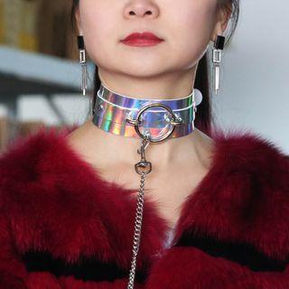 Iridescent Hoop Choker