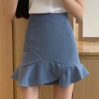 Ruffled Hem A-line Skirt