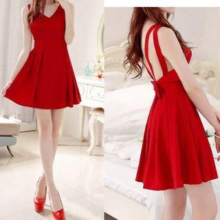 Sleeveless Open Back A-line Cocktail Dress