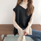Knit Vest / Mock-neck Long-sleeve Top