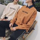 Couple Matching Embroidered Faux Suede Pullover
