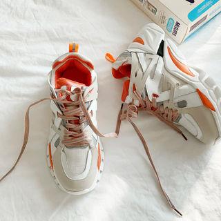 Heeled Mesh Running Sneakers