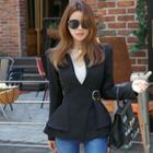 Buckled Peplum Blazer