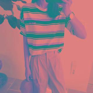 Letter Print Back Stripe T-shirt