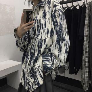 All-over Print Shirt Blue & White - One Size