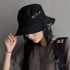 Bucket Hat With Pin Black - One Size