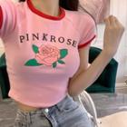 Rose Short-sleeve Slim-fit T-shirt