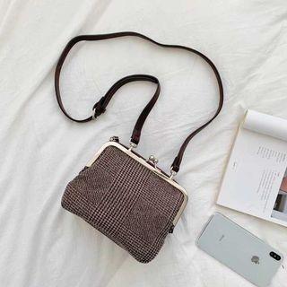 Plaid Zip Crossbody Bag