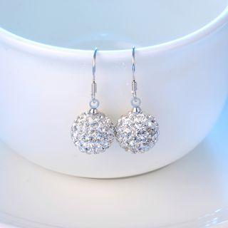 Rhinestone Ball Hook Earring