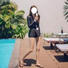 Long-sleeve Plain Swim Set