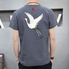 Crane Embroidered Short-sleeve T-shirt