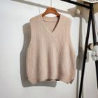 Loose-fit Plain Knit Vest